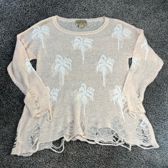 Wildfox Sweaters - Wildfox White Label Santa Barbara Lennon Distressed Sweater Peach Women’s Small